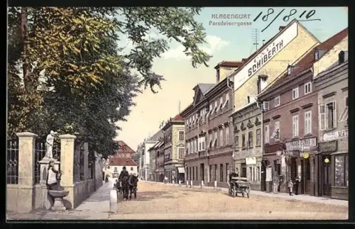 AK Klagenfurt, Paradeisergasse mit Geschäften