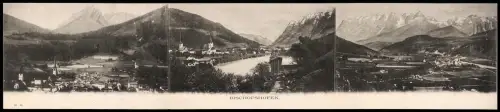 AK Bischofshofen, Ortsansichten mit Bergpanorama und Kirche
