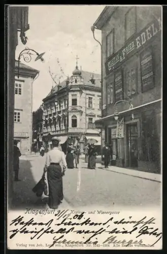 AK Klagenfurt, Geschäft Gustav & Fried in der Kramer- und Wienergasse