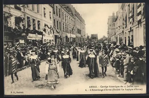AK Arras, Cortège historique du 17 Juillet 1910, L`Echevinage d`Arras