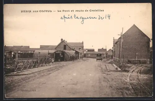 AK Henin-sur-Cojeul, Le Pont et route de Croisilles