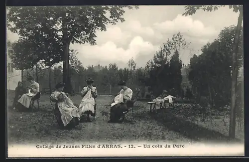 AK Arras, Collège de Jeunes Filles, Un coin du Parc