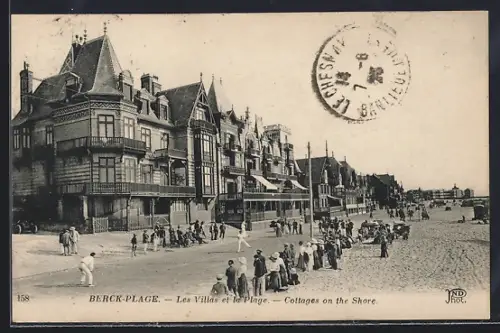 AK Berck-Plage, Les Villas et la Plage