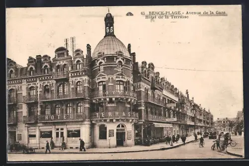AK Berck-Plage, Avenue de la Gare, Hotel de la Terrasse
