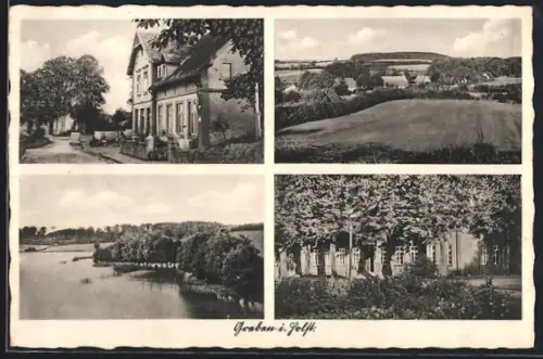 AK Grabau / Stormarn, Ortsansicht, Strassenpartie, See