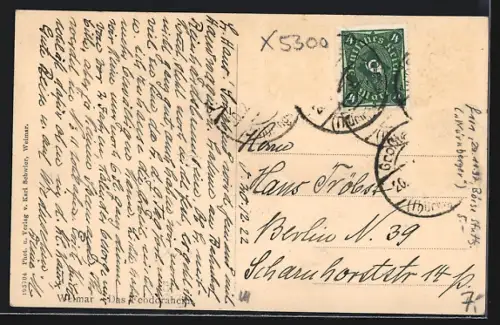 AK Weimar / Thür., Feodoraheim mit Garten