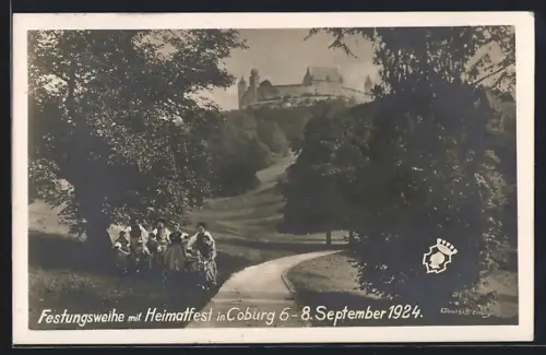 AK Coburg, Festpostkarte Festungsweihe mit Heimatfest 1924
