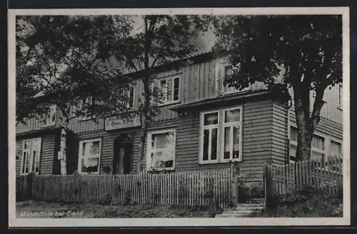 AK Mandelholz b. Elend, Gast- u. Pensionshaus Grüne Tanne, Bes. Karl Günther