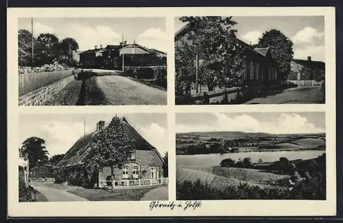 AK Görnitz / Plön, Strassenpartien, Ortsansicht aus der Vogelschau