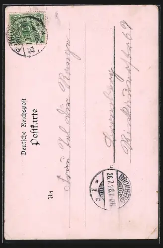 Lithographie Putbus, Rückseite des Schlosses