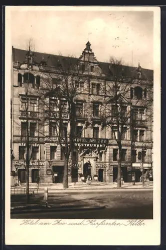 AK Berlin-Charlottenburg, Hotel am Zoo und Restaurant Kurfürsten-Keller v. V. Köhler, Kurfürstendamm 25