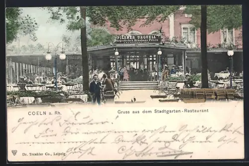 AK Köln-Neustadt, Stadtgarten-Restaurant mit Garten