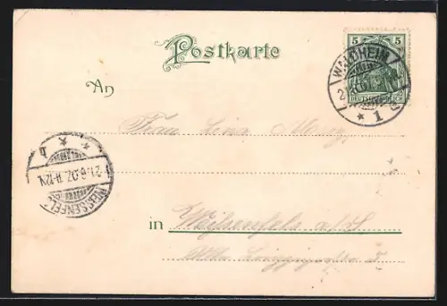 Lithographie Waldheim i. S., Kgl. Strafanstalt, Rathaus, Obermarkt