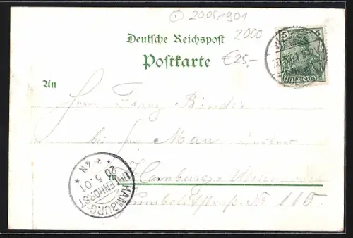 Lithographie Schulau, Gasthaus z. Parnass