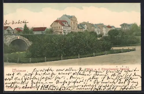 AK Weimar / Thür., Blick nach der Ettersburger Strasse und Unterführung