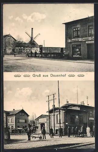 AK Dauenhof / Westerhorn, Bahnhof, Colonialwarengeschäft