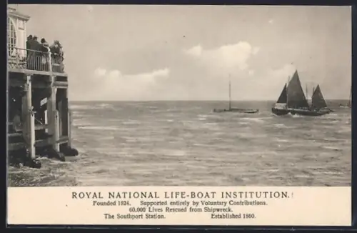 AK Royal National Life-Boat Institution, Rettungsboot läuft aus, Seenotrettung