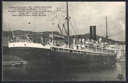 AK Passagierschiff Théodore-Mante im Hafen