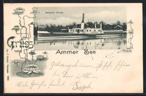 AK Dampfer Gisela auf dem Ammersee