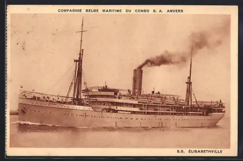 AK Compagnie Belge Maritime du Congo Passagierschiff SS Élisabethville