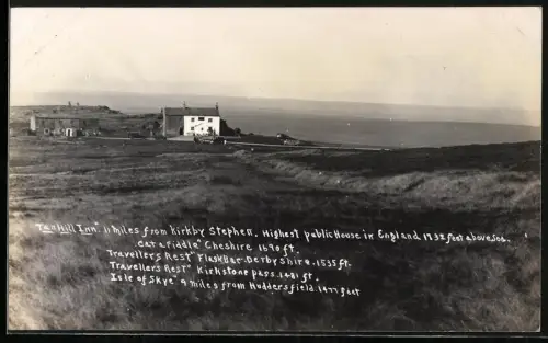 Fotografie Ansicht Richmond, Blick auf Tan Hill Inn das höchst gelegene Haus in Englands in 1732 Feet over Sea