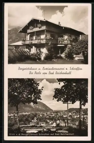 AK Bad Reichenhall, Berggasthaus und Enzianbrennerei z. Schroffen
