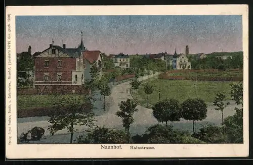 Luna-AK Naunhof / Lindhardt, Blick in die Hainstrasse