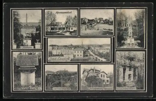 AK Bad Lausigk, Kurhaus, Albertquelle, Bethlehemstift, Ferdinandsplatz