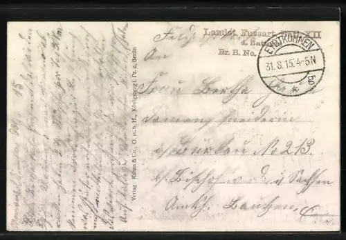 AK Wladislawow, Strassenecke mit Soldatengruppe, Kriegsbild