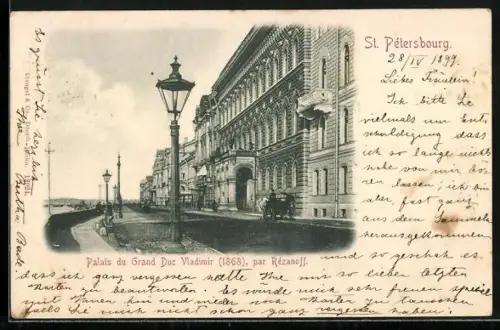 AK St. Petersburg, Palais des Grafen Vladimir und Palais Rezanow um 1905