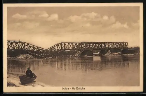 AK Mitau, Partie an der Aa-Brücke