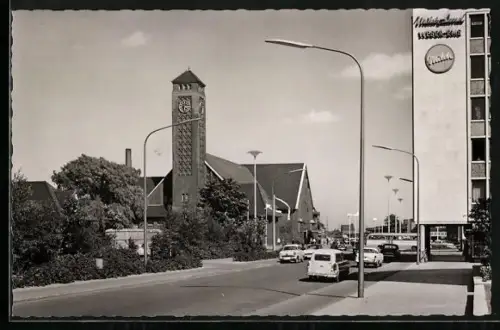 AK Oldenburg / Gr., Hauptbahnhof, Strassenansicht, Weser-Ems Milch