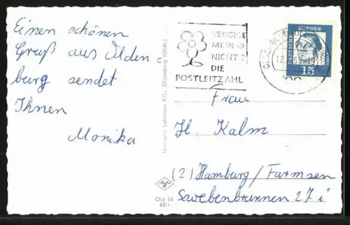 AK Oldenburg /Oldb., Frontalansicht des Bahnhofs