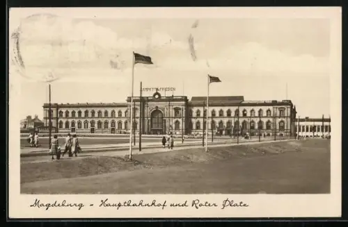 AK Magdeburg, Blick auf den Hauptbahnhof