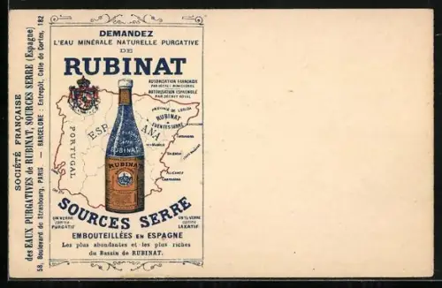 AK Reklame für Rubinat-Mineralwasser