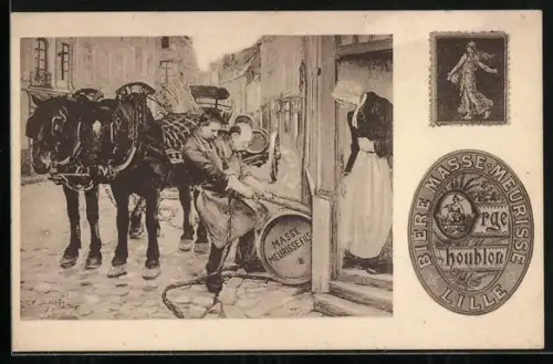 AK Brauerei-Werbung für Biere Masse Meurisse