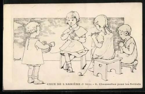 Künstler-AK Chaussettes pour les Soldats, Propaganda