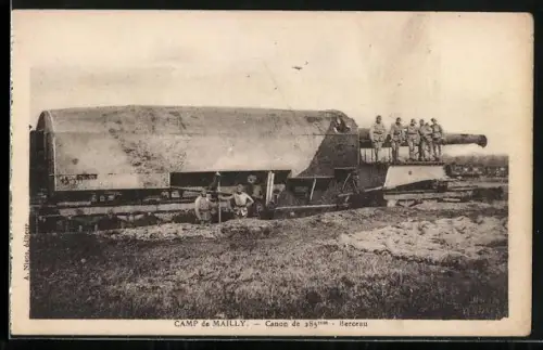 AK Camp de Mailly, Canon de 285mm Berceau