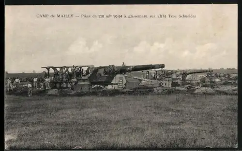 AK Pièce de 320mm 70-84 à glissement sur affût Truc Schneider, Artillerie