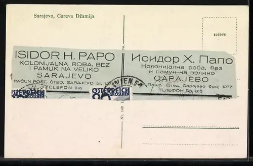 AK Sarajevo, Strassenpartie mit Brücke