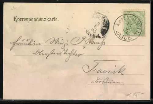 AK Jajce, Uferpartie mit Mann