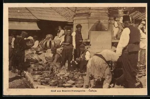 AK Carsija, Männer auf dem Markt