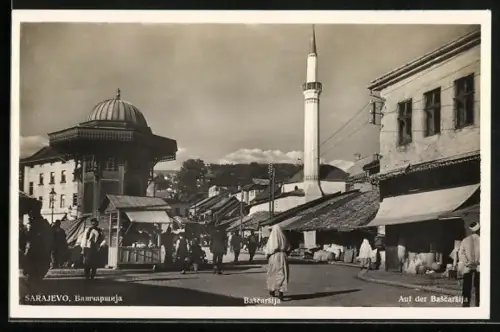 AK Sarajewo, auf der Bascarsija, Minarett