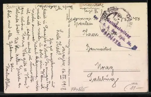 AK Sarajevo, Panorama mit Strassenpartie