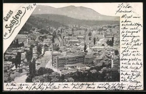 AK Sarajevo, Teilansicht der Ortschaft