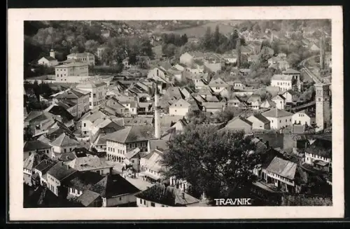 AK Travnik, Panorama mit Strassenpartie