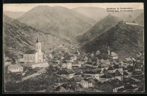 AK Srebrenica, Teilansicht mit Kirche