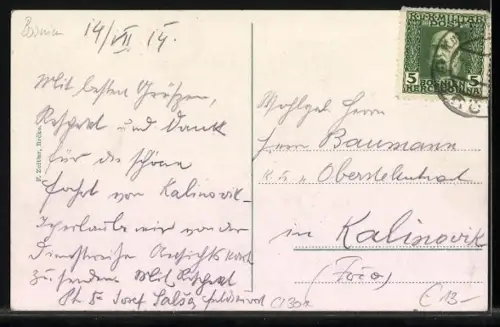 AK Brcko, Panorama mit Familie 1913