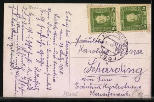 AK Doboj, Strassenpartie mit Denkmal