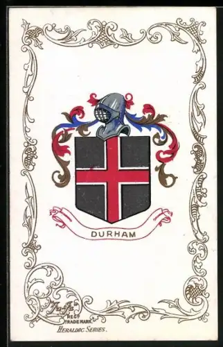AK Durham, Wappen u. Ornament-Rahmen
